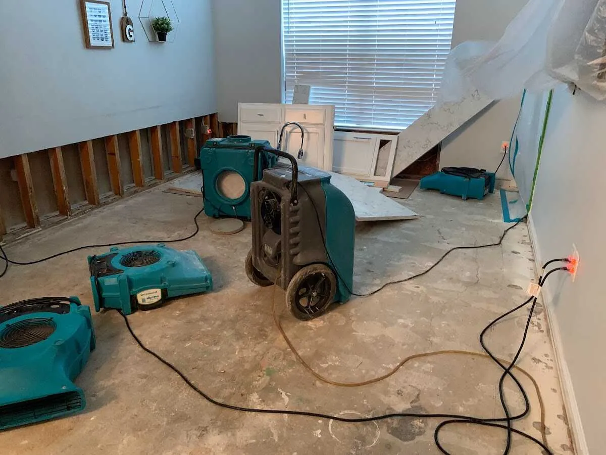 Dehumidifier in flood-cut room for Water Damage Restoration in Malta